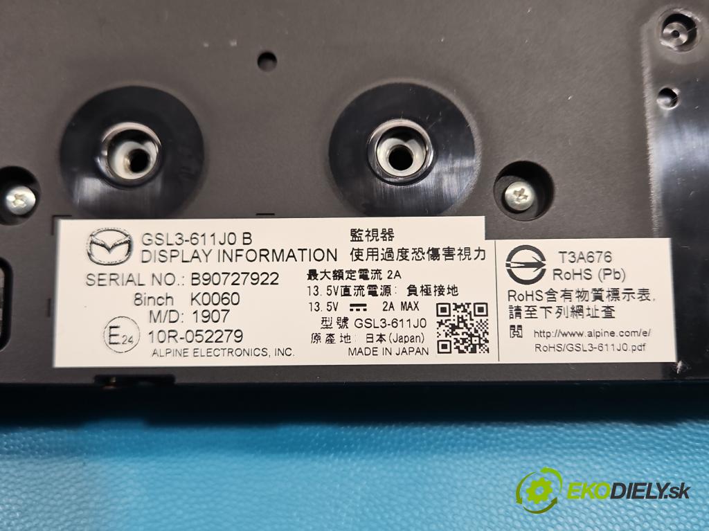 Mazda 6 III GJ 2012-2024 2.0 16V 145 hp automatic 107 kW 1998 cm3 5- displej GSL3-611J0B (Přístrojová deska)