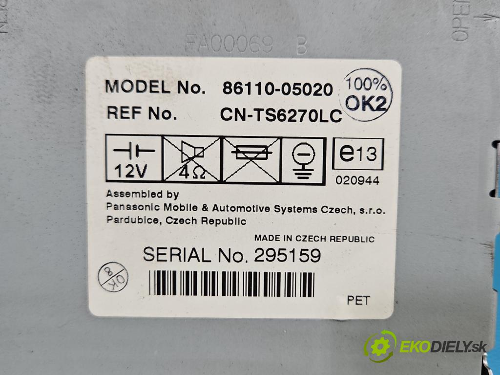 Toyota Avensis II T25 2003-2008 1.8 vvti 129 HP manual 95 kW 1794 cm3 5- Zobrazit: 86110-05020 (Prístrojová doska)