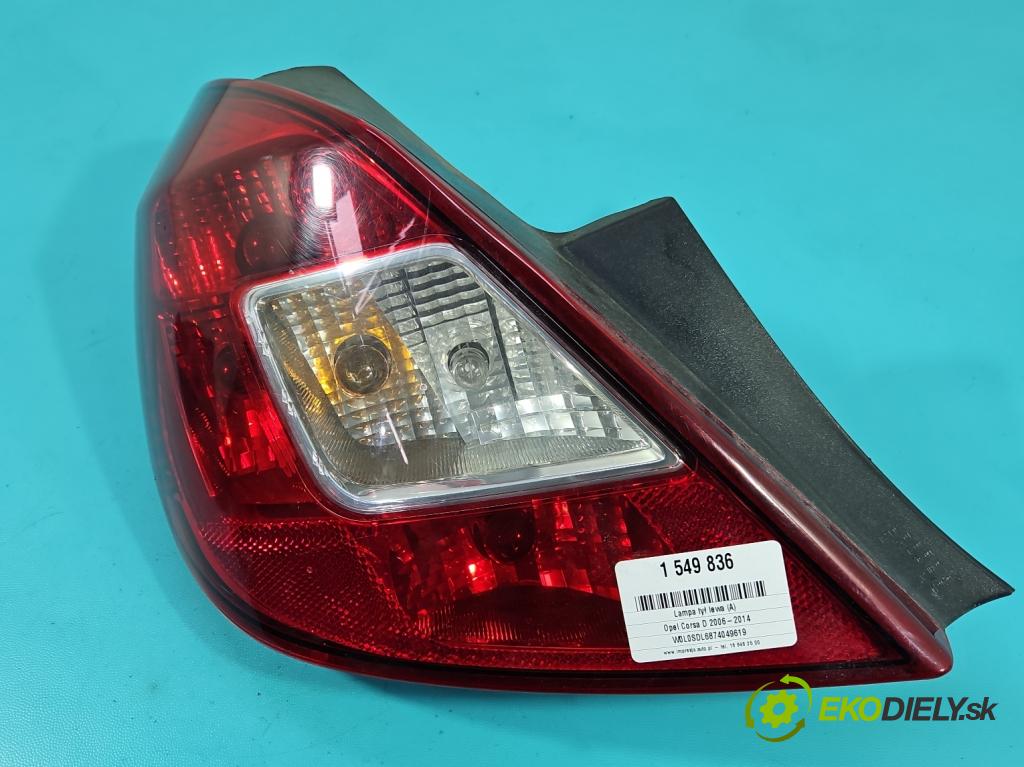 Opel Corsa D 2006-2014 1.2 16V 80 HP manual 59 kW 1229 cm3 5- svetlo / reflektor zadné ľavé 13188047 (Kľučka dverí ostatné)