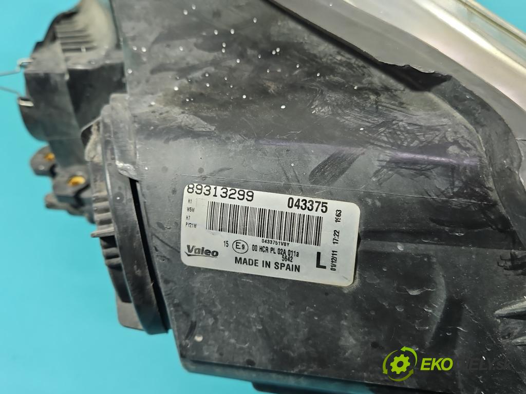 Opel Corsa D 2006-2014 1.2 16V Z12XE 80 HP manual 59 kW 1229 cm3 5- Reflektor: ľavý 89313299 (Kľučka dverí ostatné)