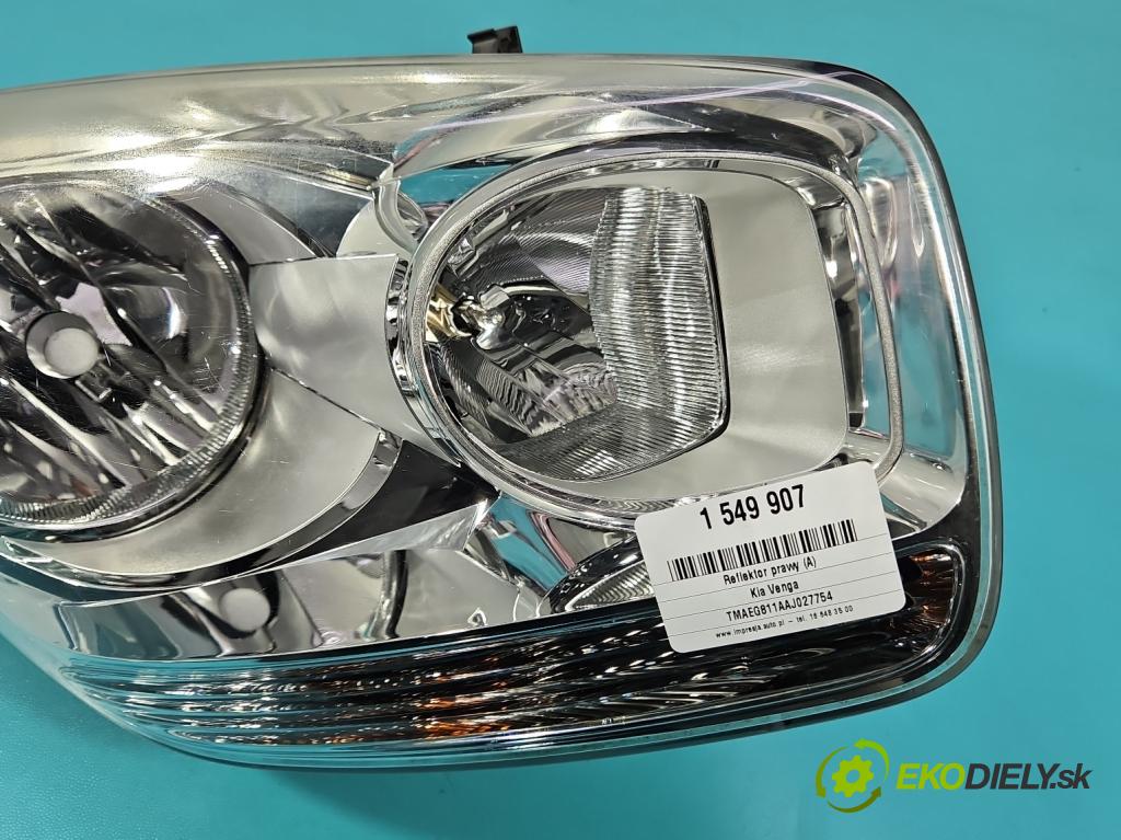 Kia Venga 1.4 16V 90 HP manual 66.2 kW 1396 cm3 5- Reflektor: pravý 92102-1P000 (Svetlo predné pravé)