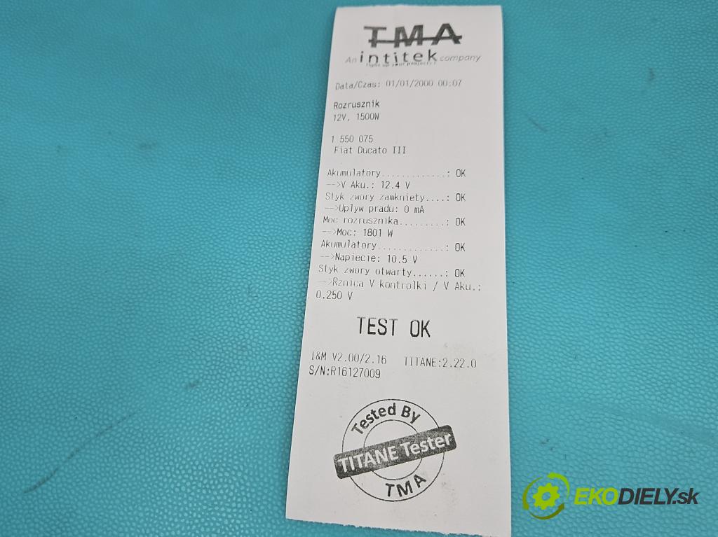 Fiat Ducato III 2006-2014 2.3 jtd 120 HP manual 88 kW 2287 cm3 5- štartér (Štartér)