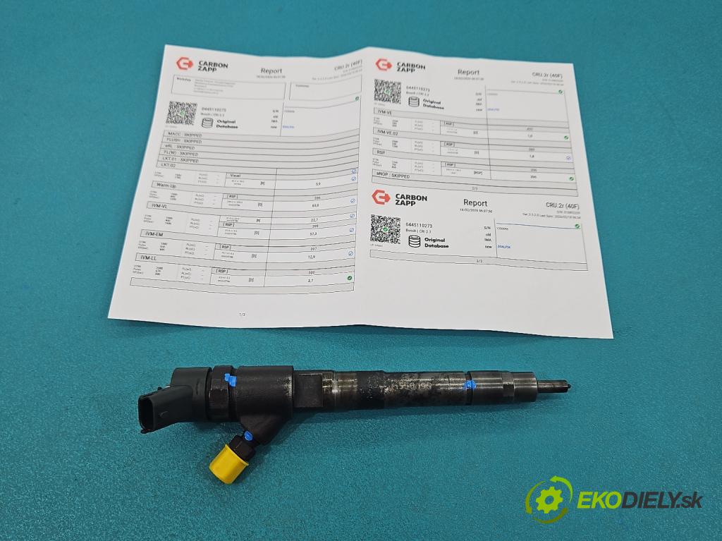 Fiat Ducato III 2006-2014 2.3 jtd 120 hp manual 88 kW 2287 cm3 5- vstřikovač 0445110273 (Vstřikovač paliva)