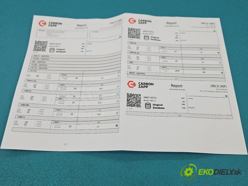 Fiat Ducato III 2006-2014 2.3 jtd 120 hp manual 88 kW 2287 cm3 5- vstřikovač 0445110273 (Vstřikovač paliva)