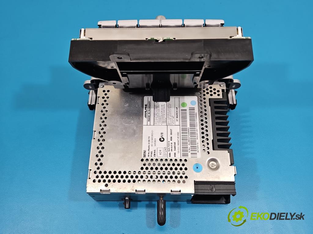 Mini One II 2006-2013 1.6 16V 120 HP manual 88 kW 1598 cm3 3- Radio originál 3449345