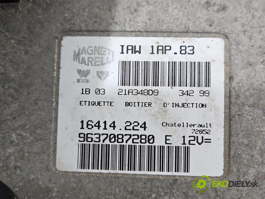 Peugeot 206 1.1 8V 60 HP manual 44 kW 1124 cm3 5- riadiaca jednotka motora IAW 1AP.83