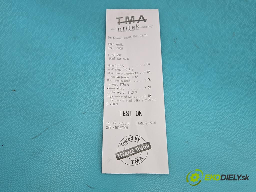 Opel Zafira B 2005-2014 1.7 cdti 125 HP manual 92 kW 1686 cm3 5- štartér 8980147431 (Štartér)