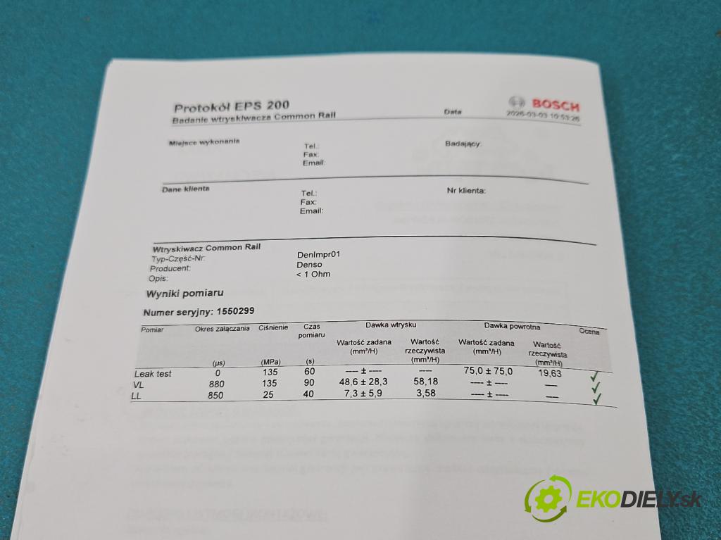 Opel Zafira B 2005-2014 1.7 cdti 125 HP manual 92 kW 1686 cm3 5- vstrek 8-97376270-3 (Vstrekovač paliva)