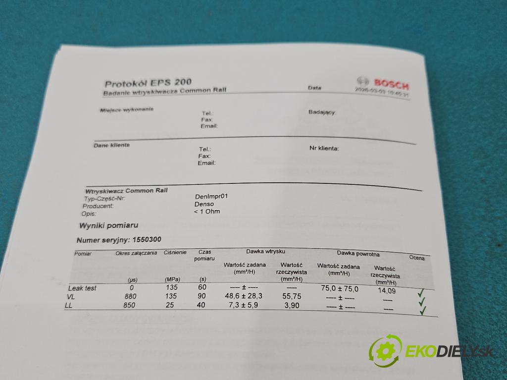 Opel Zafira B 2005-2014 1.7 cdti 125 HP manual 92 kW 1686 cm3 5- vstrek 8-97376270-3 (Vstrekovač paliva)