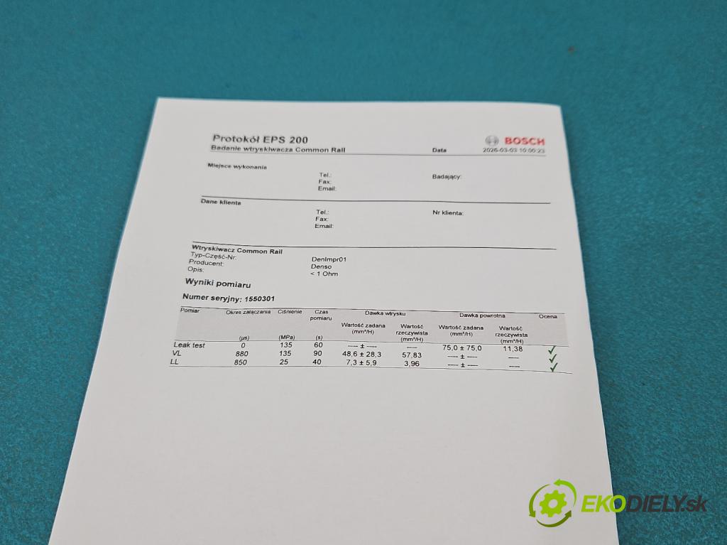 Opel Zafira B 2005-2014 1.7 cdti 125 HP manual 92 kW 1686 cm3 5- vstrek 8-97376270-3 (Vstrekovač paliva)