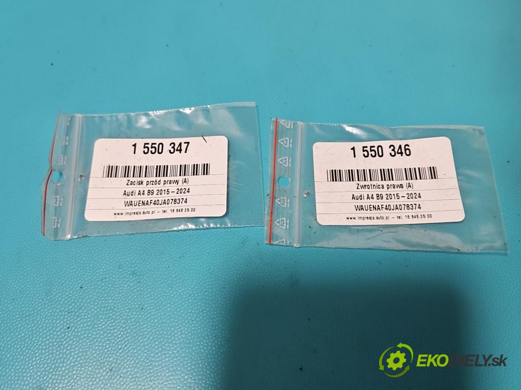 Audi A4 B9 2015-2024 2.0 TFSI 252KM automatic 185 kW 1984 cm3 4- brzdič predné pravý 8W06CD (Kľučka dverí ostatné)