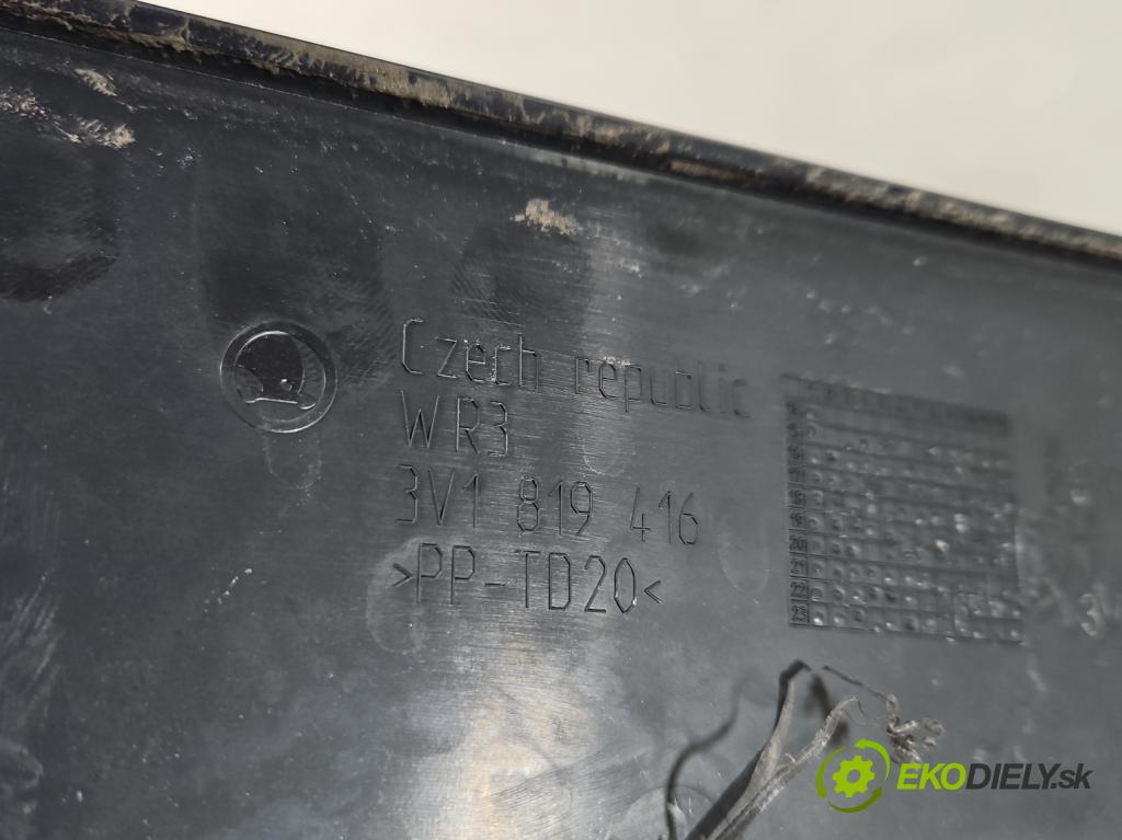 Skoda Superb III 2015-2024 2.0 tdi 150 HP automatic 110 kW 1968 cm3 5- torpédo 3V1819416 (Torpédo (plast pod čelným sklom))