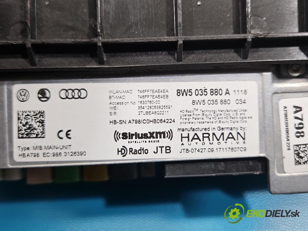 Audi A4 B9 2015-2024 2.0 TFSI 252KM automatic 185 kW 1984 cm3 4- Navigace: čtečka 8W5035880A