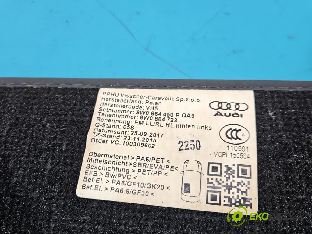 Audi A4 B9 2015-2024 2.0 TFSI 252KM automatic 185 kW 1984 cm3 4- Koberce: 8W0864450B