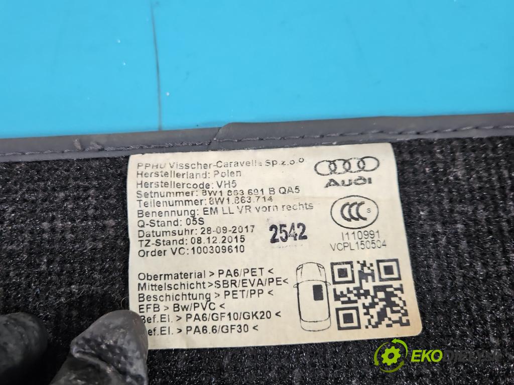 Audi A4 B9 2015-2024 2.0 TFSI 252KM automatic 185 kW 1984 cm3 4- Koberce: 8W0864450B