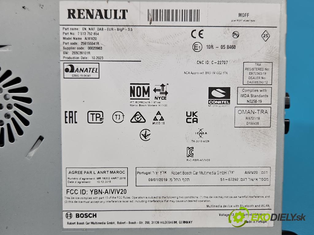 Renault Trafic III 2014 - 2.0 dci 150 HP manual 110 kW 1997 cm3 5- Radio originál 259155541R