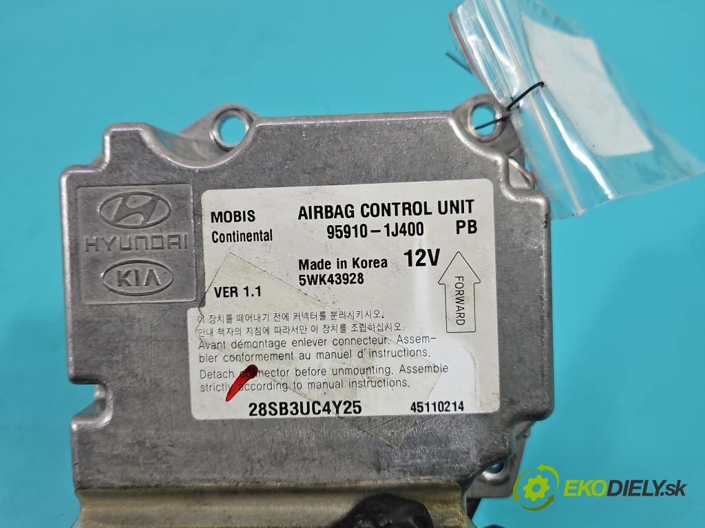 Hyundai I20 I 2008-2014 1.2 16V 78 HP manual 57.2 kW 1248 cm3 5- riadiaca jednotka vankúše: 95910-1J400