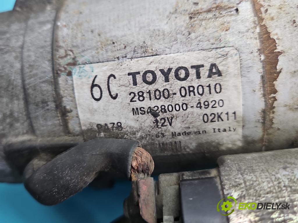 Toyota Auris I 2006-2013 2.0 D4D 126 HP manual 93 kW 1998 cm3 5- štartér 28100-0R010 (Štartér)
