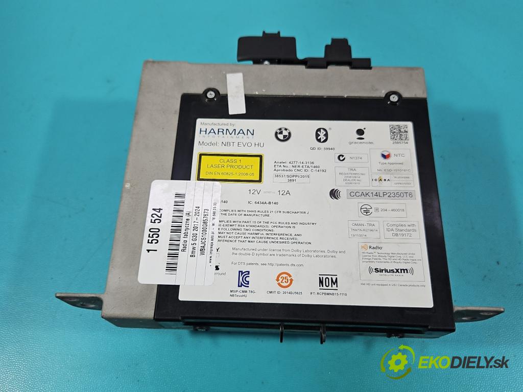 Bmw 5 G30 2017-2024 2.0d 190 HP automatic 140 kW 1995 cm3 4- Radio originál 879411701