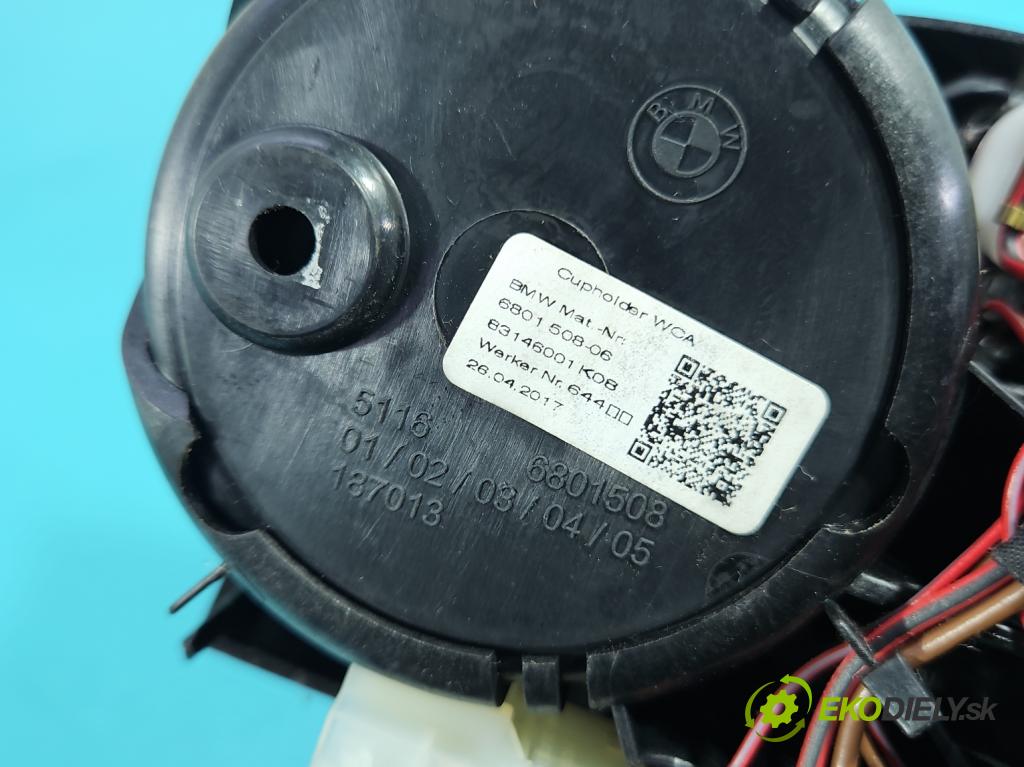 Bmw 5 G30 2017-2024 2.0d 190 HP automatic 140 kW 1995 cm3 4- Rukojeť: na nápoje: 6801508 (Držiak (úchyt) na nápoje)