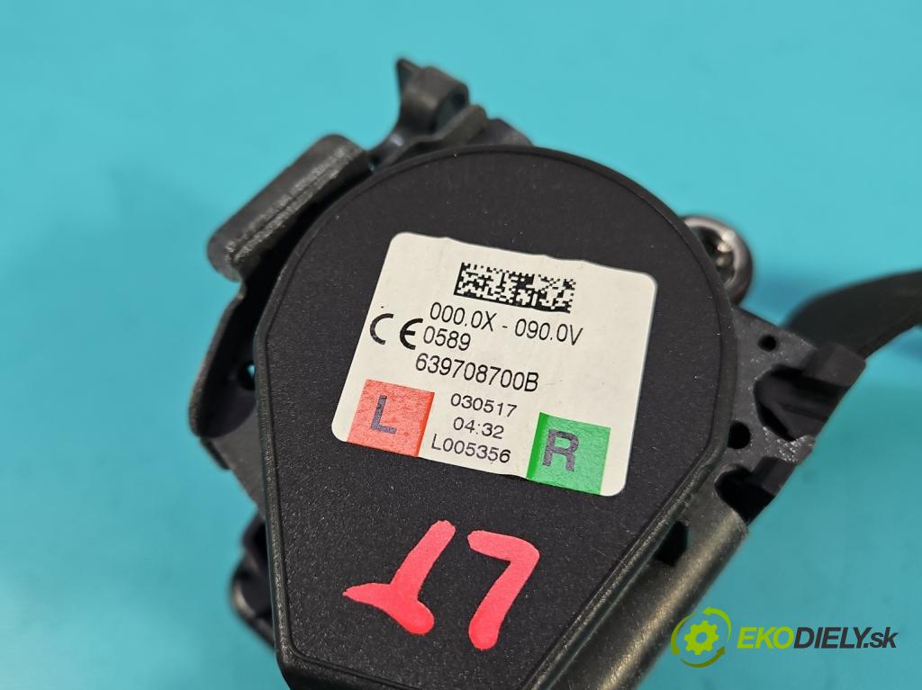 Bmw 5 G30 2017-2024 2.0d 190 HP automatic 140 kW 1995 cm3 4- pas bezpečnosť: zadné ľavý 639708700B