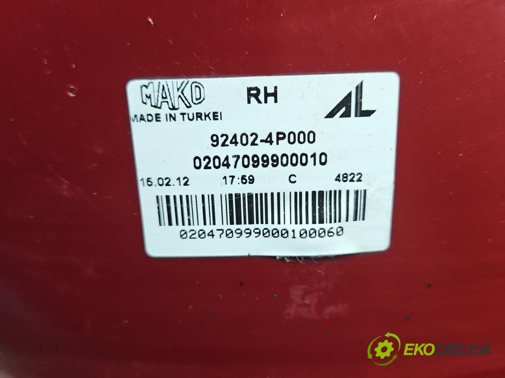 Hyundai I20 I 2008-2014 1.2 16V 78 HP manual 57.2 kW 1248 cm3 5- svetlo / reflektor zadné pravé 92402-4P000 (Kľučka dverí ostatné)