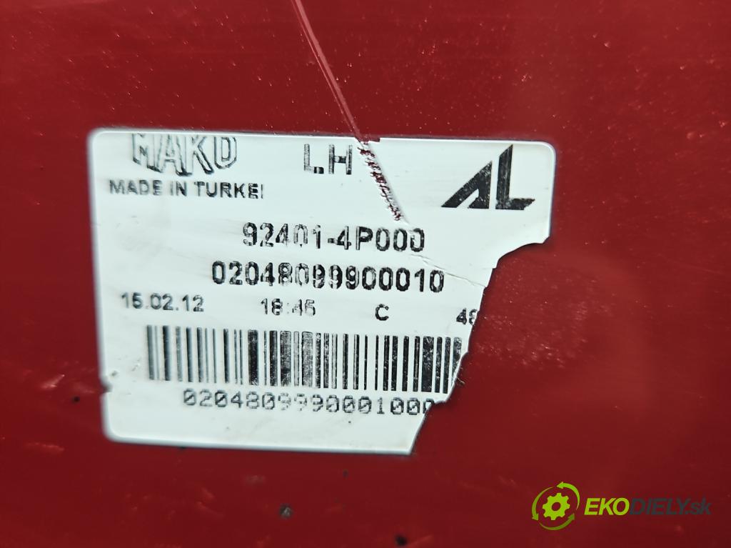 Hyundai I20 I 2008-2014 1.2 16V 78 HP manual 57.2 kW 1248 cm3 5- svetlo / reflektor zadné ľavé 92401-4P000 (Kľučka dverí ostatné)