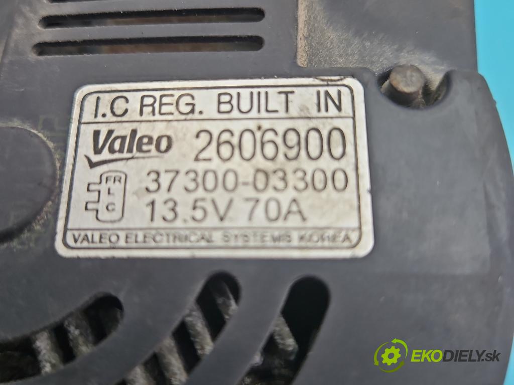 Hyundai I20 I 2008-2014 1.2 16V 78 HP manual 57.2 kW 1248 cm3 5- Alternator 37300-03300 (Alternátor)