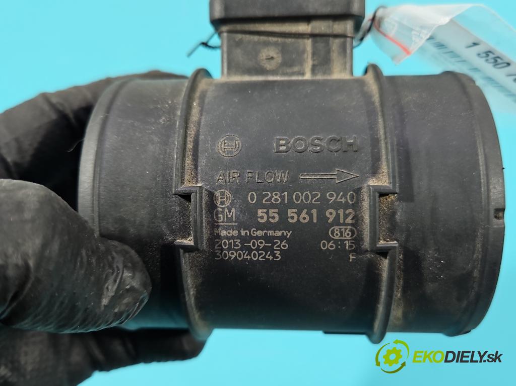 Opel Meriva B 2010-2017 1.2 cdti 75 HP manual 55 kW 1248 cm3 5- průtokoměr: 0281002940 (Váha vzduchu)