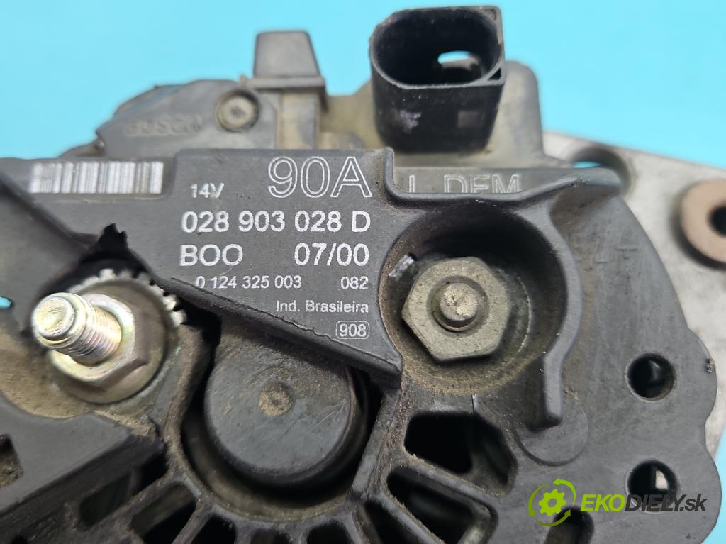 Vw Golf IV 1997-2003 1.4b: 75 HP manual 55 kW 1390 cm3 3- Alternator 028903028D (Alternátor)