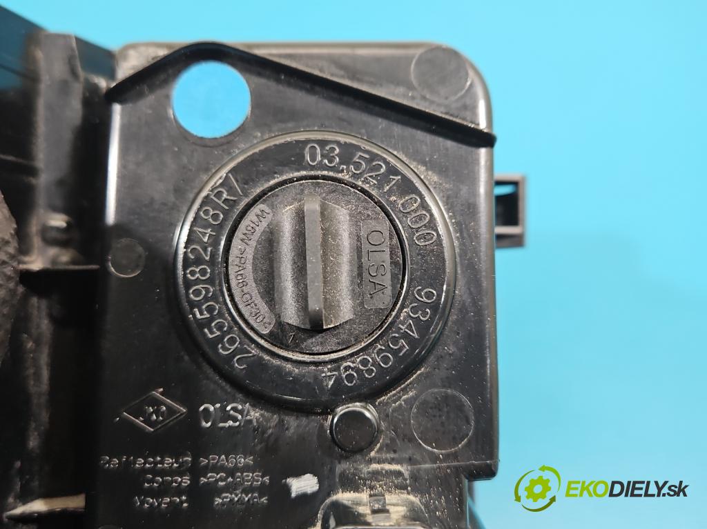 Renault Trafic III 2014 - 2.0 dci 150 HP manual 110 kW 1997 cm3 5- svetlo / reflektor zadné ľavé nárazník 265598248R