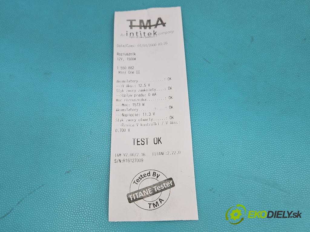 Mini One II 2006-2013 1.6 16V 120 HP manual 88 kW 1598 cm3 3- štartér M000T32271ZE (Štartér)