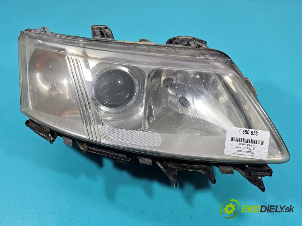 Saab 9-3 II 2002-2012 2.0 T 175 HP automatic 129 kW 1998 cm3 4- Reflektor: pravý  (Svetlo predné pravé)