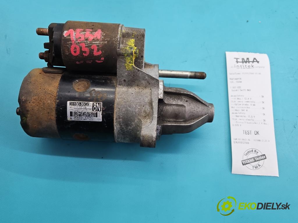 Suzuki Swift Mk6 2005-2010 1.3 16V 92 HP manual 68 kW 1328 cm3 5- štartér 31100-86G00 (Štartér)