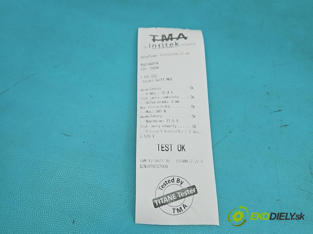 Suzuki Swift Mk6 2005-2010 1.3 16V 92 HP manual 68 kW 1328 cm3 5- štartér 31100-86G00 (Štartér)