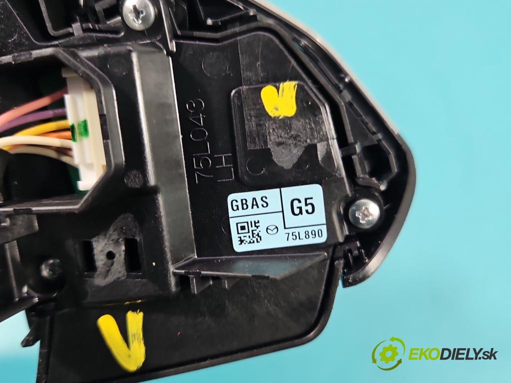 Mazda 6 III GJ 2012-2024 2.0 16V 145 HP automatic 107 kW 1998 cm3 5- prepínač multifunkční: řízení: 75L890 (Prepínacie páčky pod volantom)