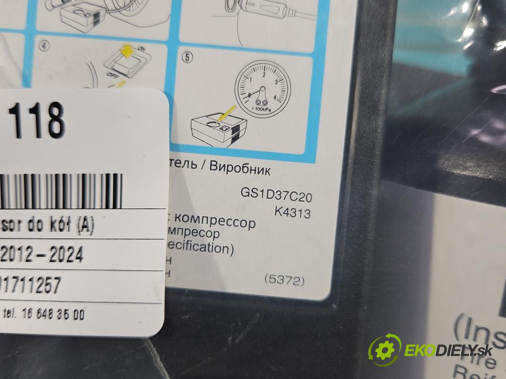 Mazda 6 III GJ 2012-2024 2.0 16V 145 hp automatic 107 kW 1998 cm3 5- čerpadlo kompresor do pneumatík GS1D37C20