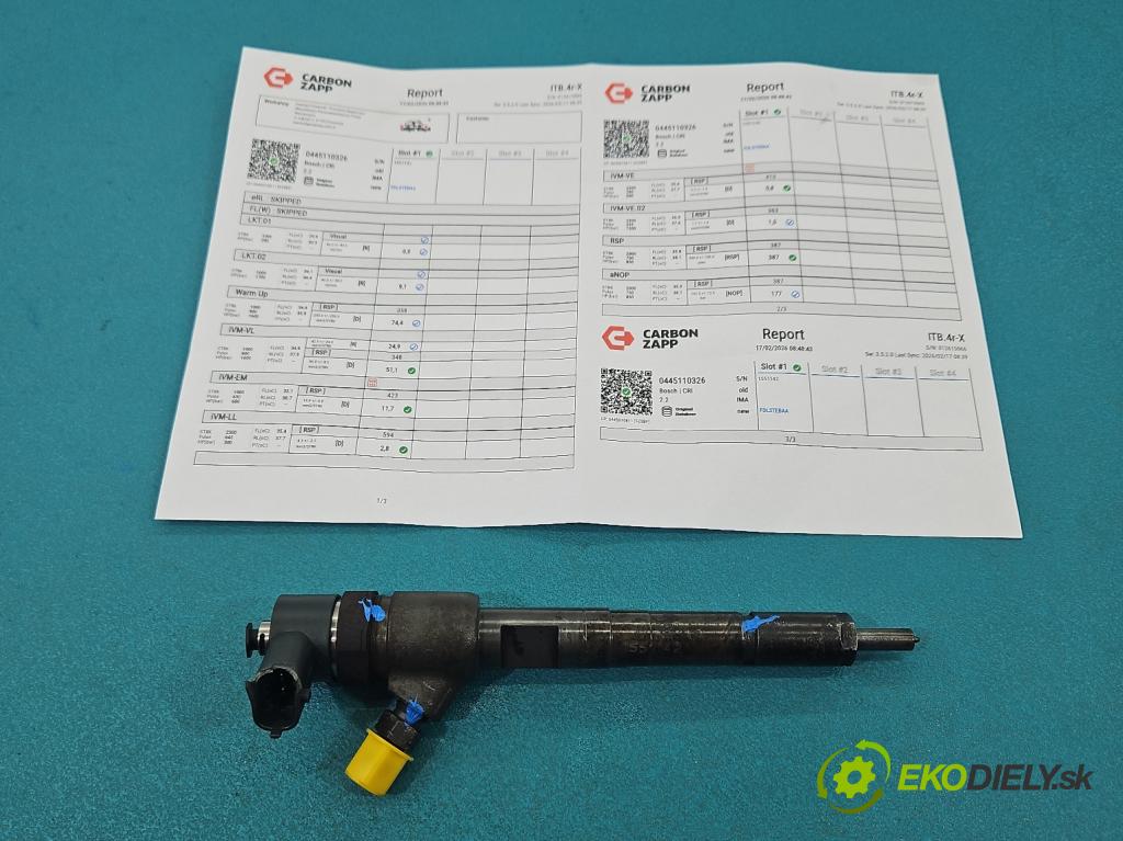 Opel Meriva B 2010-2017 1.3 cdti 75 HP manual 55 kW 1248 cm3 5- vstrek 0445110326 (Vstrekovač paliva)