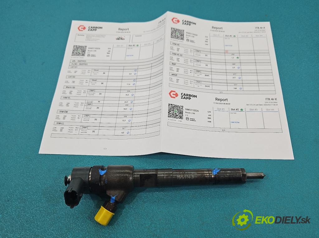 Opel Meriva B 2010-2017 1.3 cdti 75 HP manual 55 kW 1248 cm3 5- vstrek 0445110326 (Vstrekovač paliva)