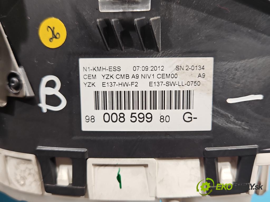 Peugeot 208 I 2012-2019 1.2 12V 82 HP manual 60 kW 1199 cm3 5- prístrojovka/ budíky 9800859980 (Prístrojová doska)