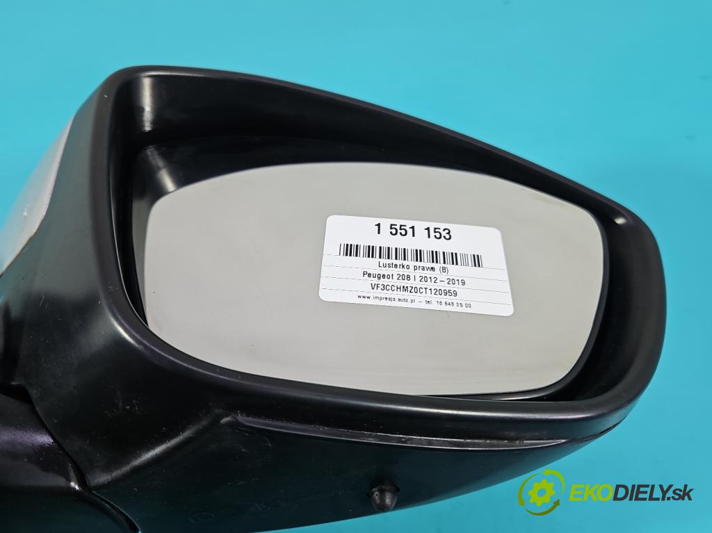 Peugeot 208 I 2012-2019 1.2 12V 82 HP manual 60 kW 1199 cm3 5- zrkadlo pravé  (Kľučka dverí ostatné)
