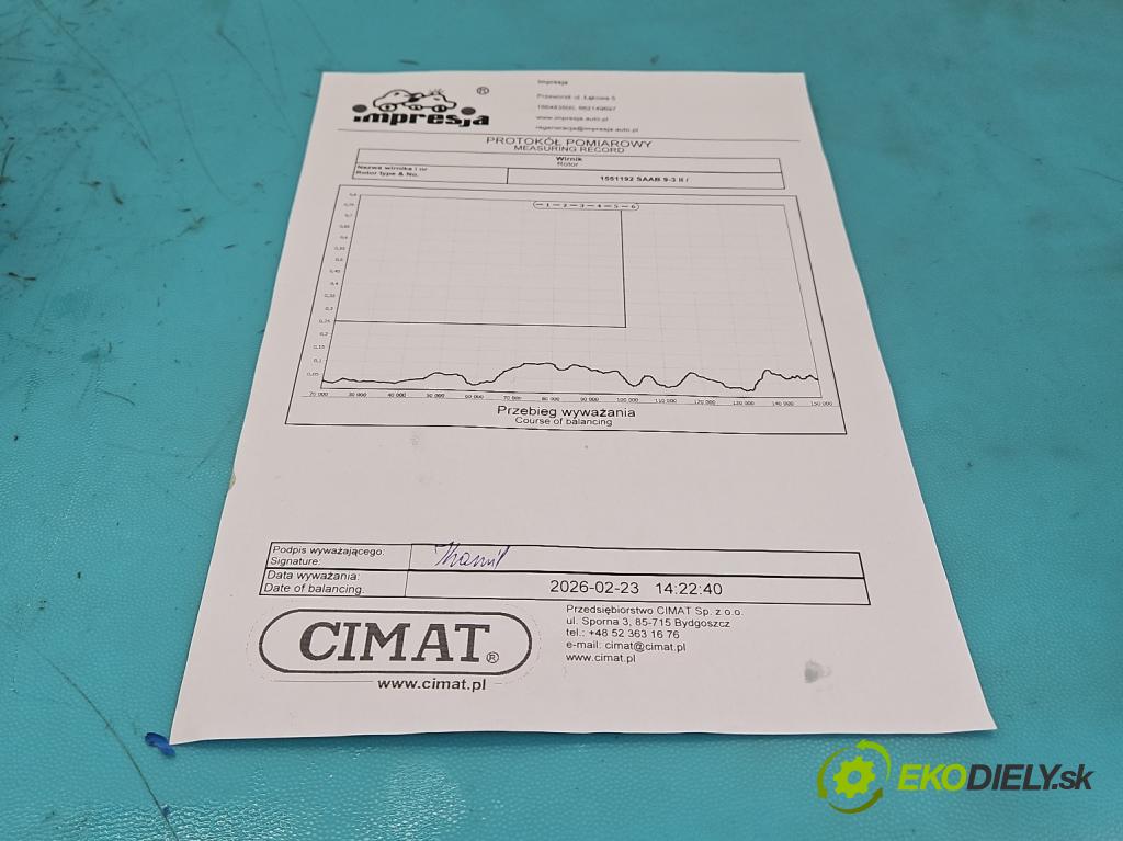 Saab 9-3 II 2002-2012 2.0 T 175 hp automatic 129 kW 1998 cm3 4- Turbodmychadlo repasováno 720168-11