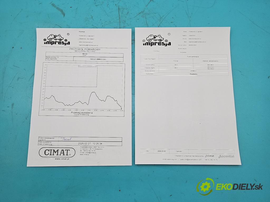 Bmw 5 G30 2017-2024 2.0d 190 hp automatic 140 kW 1995 cm3 4- Turbodmychadlo repasováno 842093-3