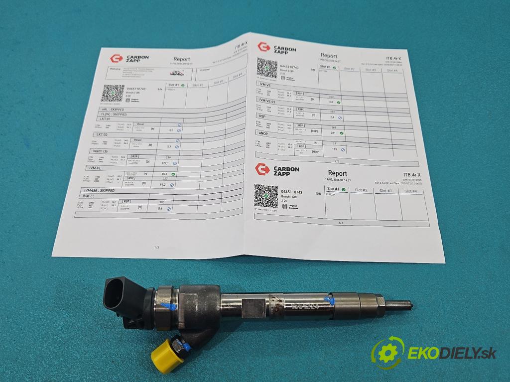Bmw 5 G30 2017-2024 2.0d 190 hp automatic 140 kW 1995 cm3 4- vstřikovač 0445110743 (Vstřikovač paliva)