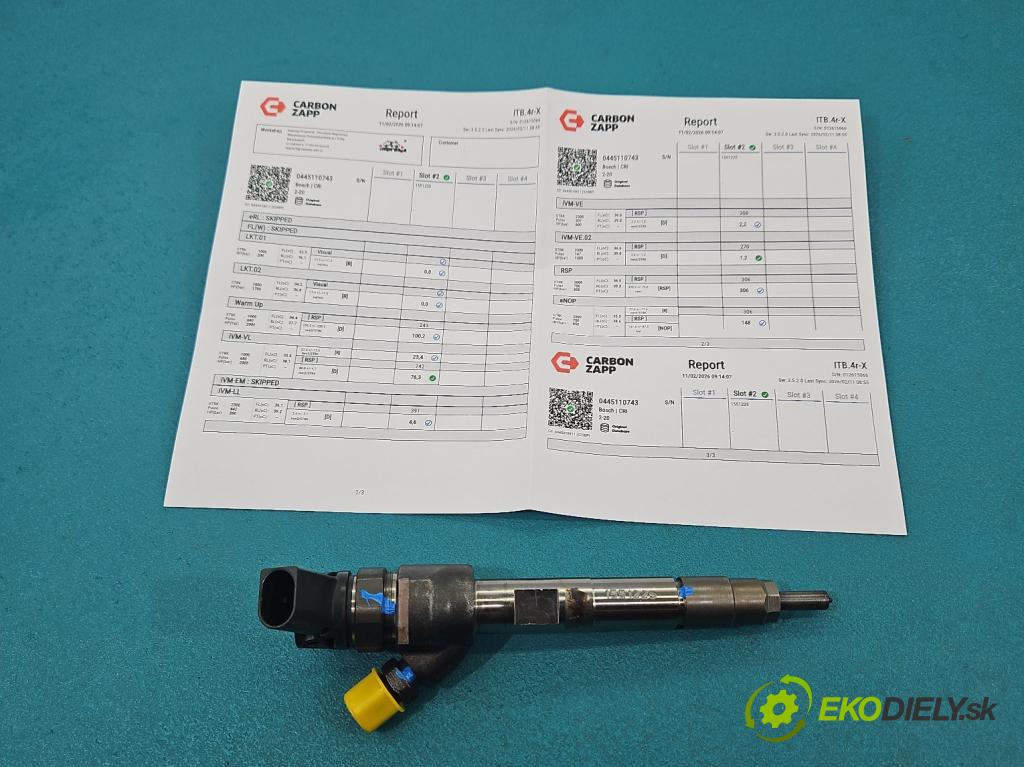Bmw 5 G30 2017-2024 2.0d 190 hp automatic 140 kW 1995 cm3 4- vstřikovač 0445110743 (Vstřikovač paliva)