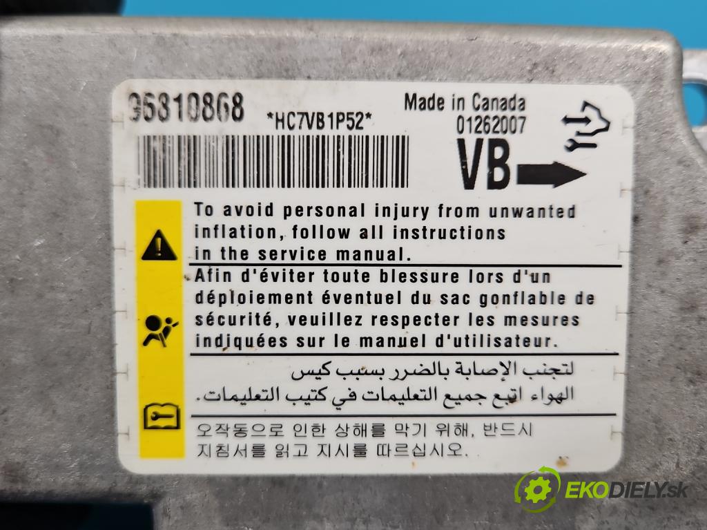 Opel Antara 2006-2015 2.0 cdti 150 HP automatic 110 kW 1991 cm3 5- riadiaca jednotka vankúše: 96810868