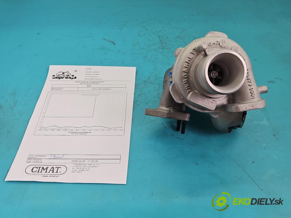 Opel Insignia A 2008-2017 2.0 cdti 131 HP manual 96 kW 1956 cm3 5- turbodúchadlo, turbo repasovaná 788778-2