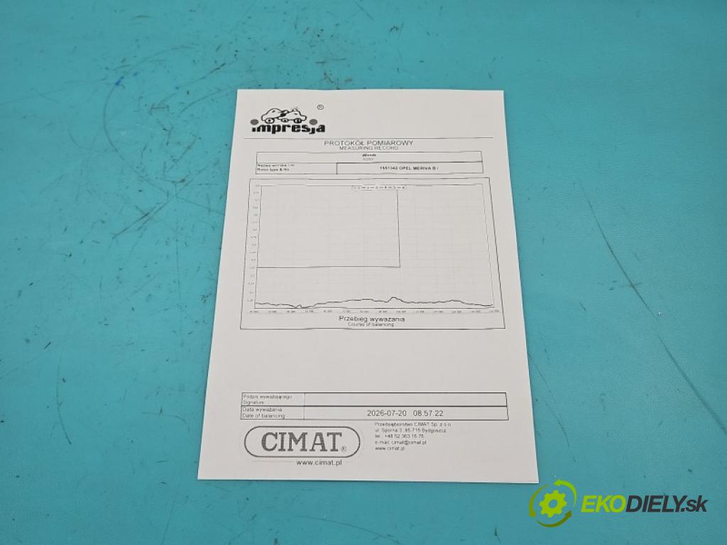 Opel Meriva B 2010-2017 1.3 cdti 75 hp manual 55 kW 1248 cm3 5- Turbodmychadlo repasováno 799171-2