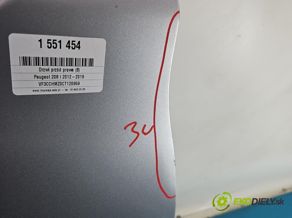 Peugeot 208 I 2012-2019 1.2 12V 82 hp manual 60 kW 1199 cm3 5- dveře přední pravé  (Klika dveří ostatní)