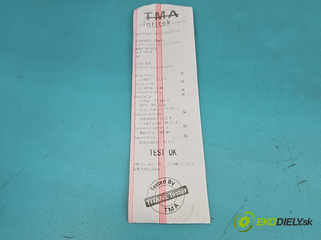 Citroen Xsara Picasso 2.0 hdi 90 HP manual 66 kW 1997 cm3 5- Alternator 9640623580 (Alternátor)